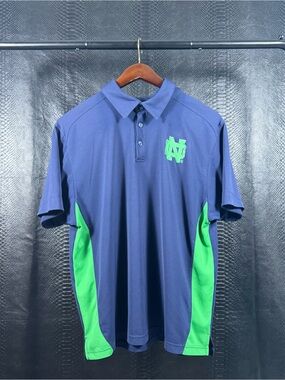 Notre Dame Fighting Irish NCAA Genuine Stuff Polo Shirt Mens Navy Logo Football